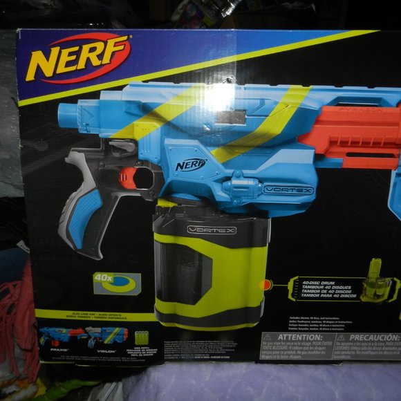 NERF Vortex Pyragon and 40 Disc Drum Blaster set Sealed   NEW - Picture 10 of 15